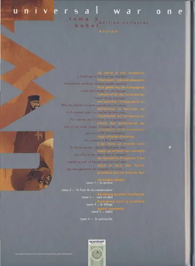 Verso de l'album Universal War One Tome 5 Babel