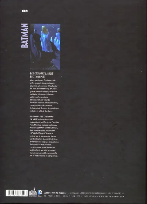 Verso de l'album Batman : Des cris dans la nuit