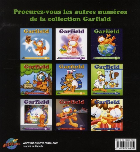 Verso de l'album Garfield #33