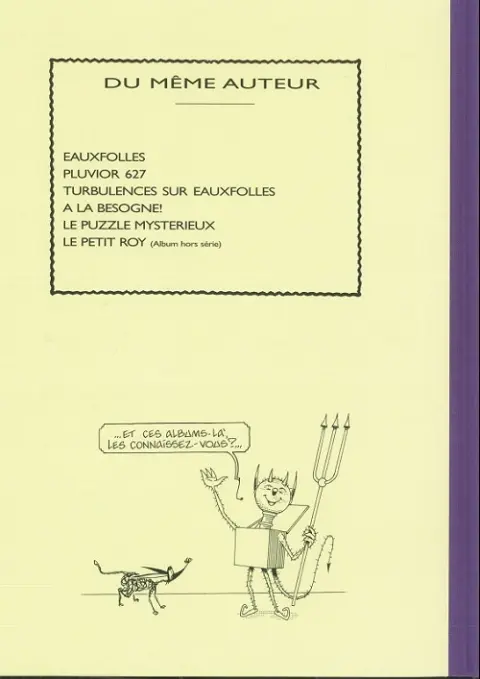 Verso de l'album La Nef des fous Les yeux de dentelle