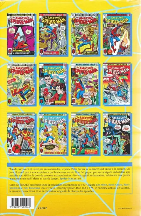 Verso de l'album Spider-Man - L'Intégrale Tome 15 1977