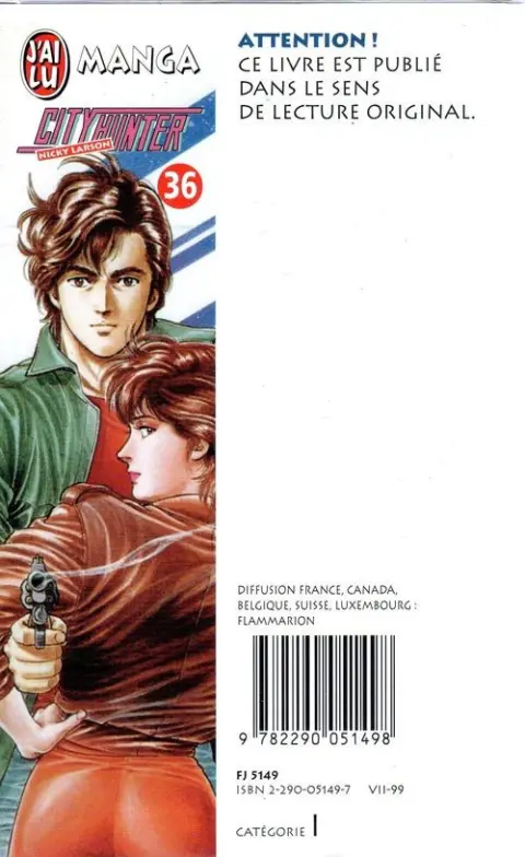Verso de l'album City Hunter - Nicky Larson 36 Forever City Hunter