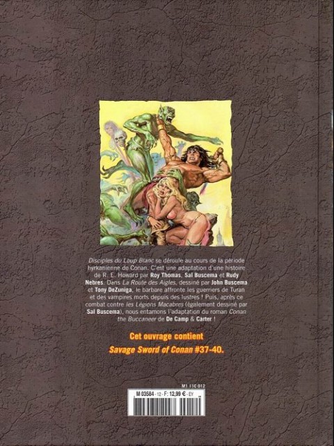 Verso de l'album The Savage Sword of Conan - La Collection Tome 12 Disciples du loup blanc