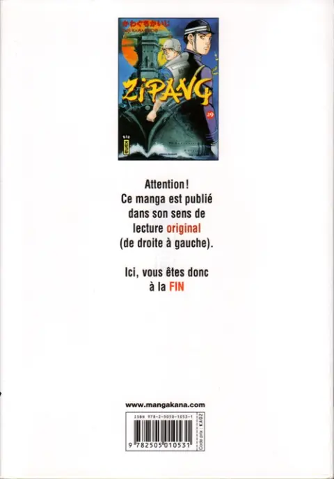 Verso de l'album Zipang 29