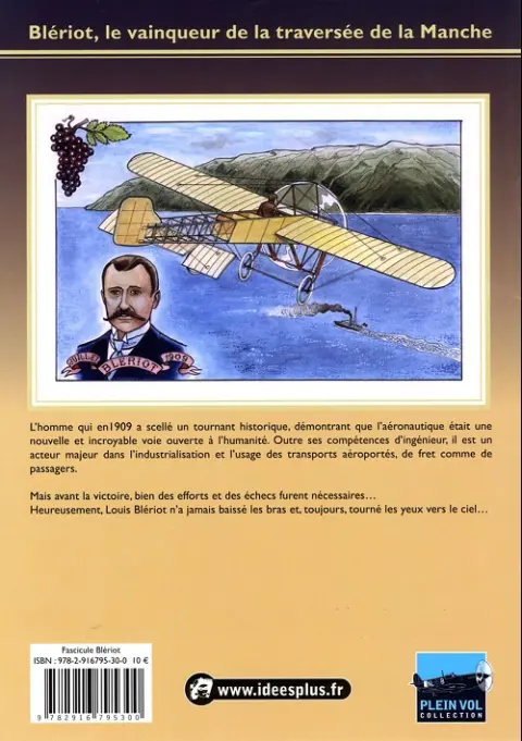 Verso de l'album Blériot Le vainqueur de la traversée de la Manche