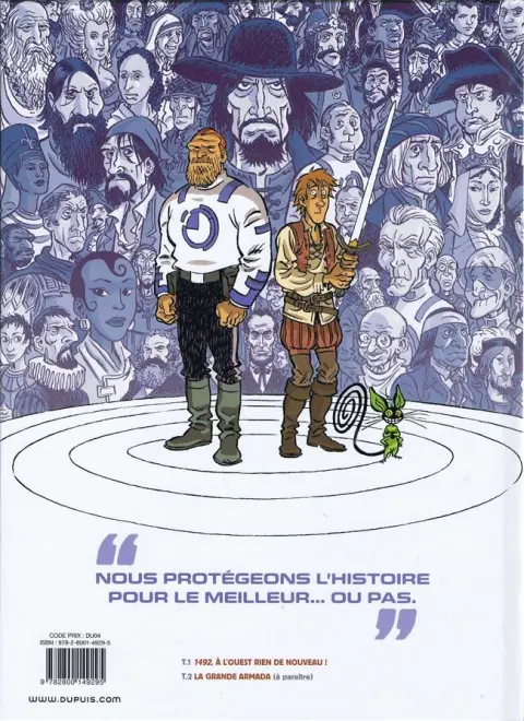 Verso de l'album Les Brigades du temps Tome 1 1492, à l'ouest rien de nouveau !