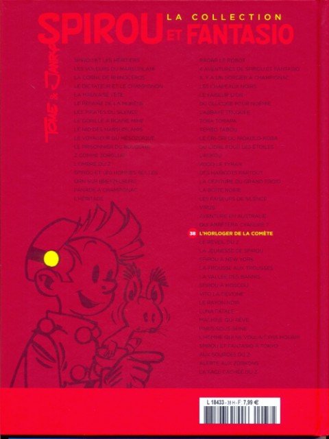 Verso de l'album Spirou et Fantasio La collection Tome 38 L'horloger de la comète