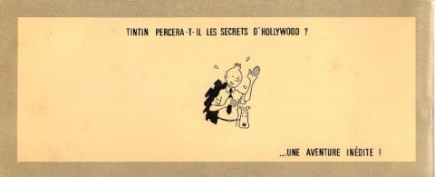 Verso de l'album Tintin Les Aventures de Tintin à Hollywood