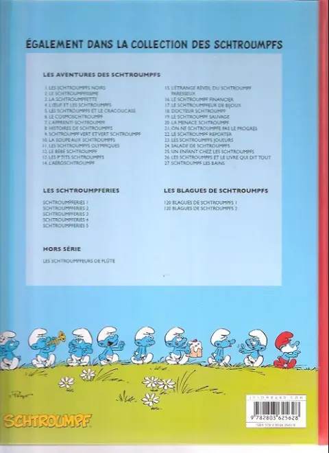 Verso de l'album Les Schtroumpfs Tome 21 On ne schtroumpfe pas le progrès