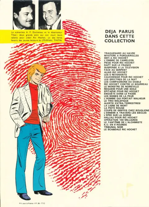 Verso de l'album Ric Hochet Tome 15 Le Monstre de Noireville