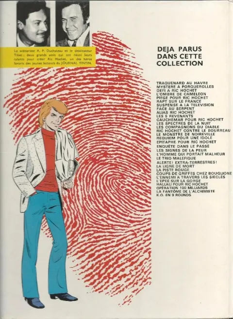 Verso de l'album Ric Hochet Tome 30 Le fantôme de l'alchimiste