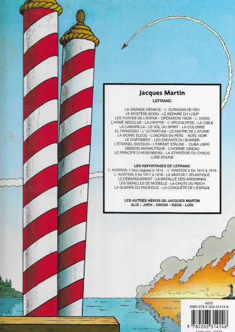 Verso de l'album Lefranc Tome 14 La colonne