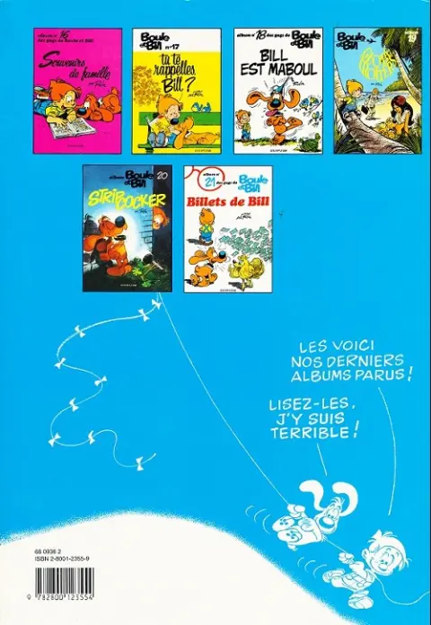 Verso de l'album Boule & Bill Tome 14 Ras le Bill !