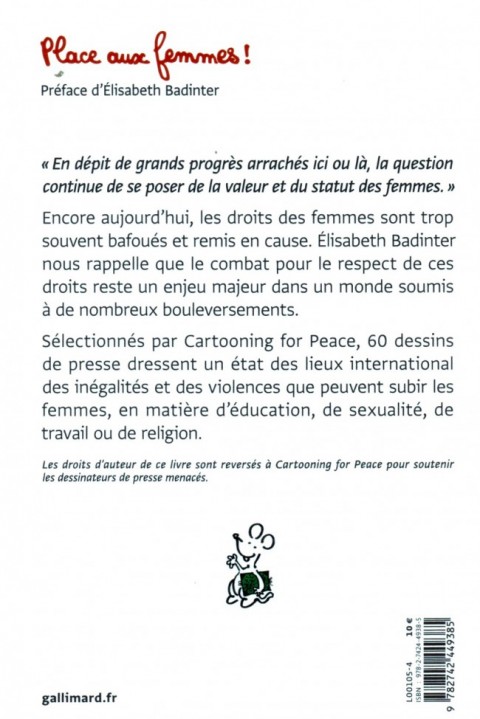 Verso de l'album Cartooning for Peace Place aux femmes !