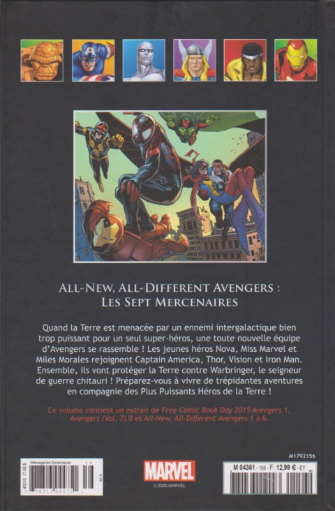 Verso de l'album Marvel Comics - La collection de référence Tome 156 All-New, All-Different Avengers : Les sept mercenaires
