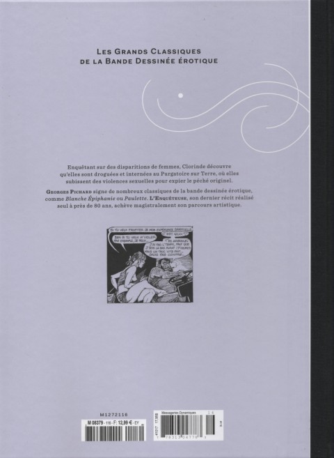 Verso de l'album Les Grands Classiques de la Bande Dessinée Érotique - La Collection Tome 116 L'Enquêteuse