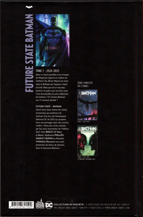 Verso de l'album Future State Batman Tome 1 2024-2025