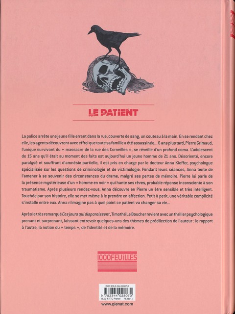 Verso de l'album Le patient