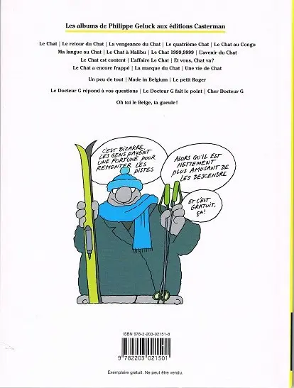 Verso de l'album Le Chat Tome 1 Le chat