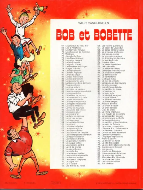 Verso de l'album Bob et Bobette Tome 113 Le gladiateur-mystère