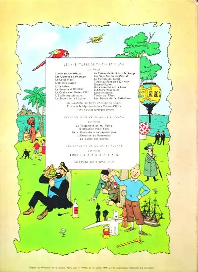 Verso de l'album Tintin Tome 16 Objectif Lune
