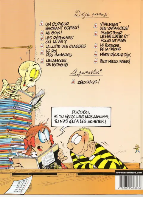 Verso de l'album L'Élève Ducobu Tome 9 Le fortiche de la triche