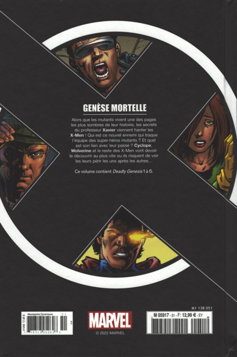 Verso de l'album X-Men - La Collection Mutante Tome 51 Genèse mortelle