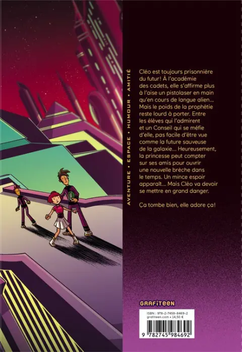 Verso de l'album Cléopâtre, Princesse de l'espace Tome 2 Le voleur et l'épée