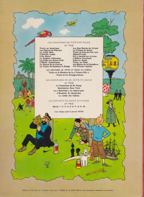 Verso de l'album Tintin Tome 22 Vol 714 pour Sydney