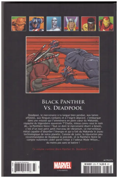 Verso de l'album Marvel Comics - La collection de référence Tome 282 Black Panther Vs. Deadpool