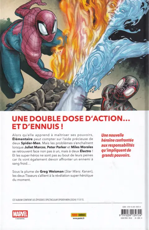 Verso de l'album The spectacular Spider-Men 3 Un amour bien étrange