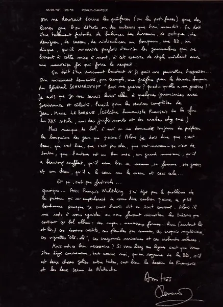 Verso de l'album Demande spéciale - François Walthéry