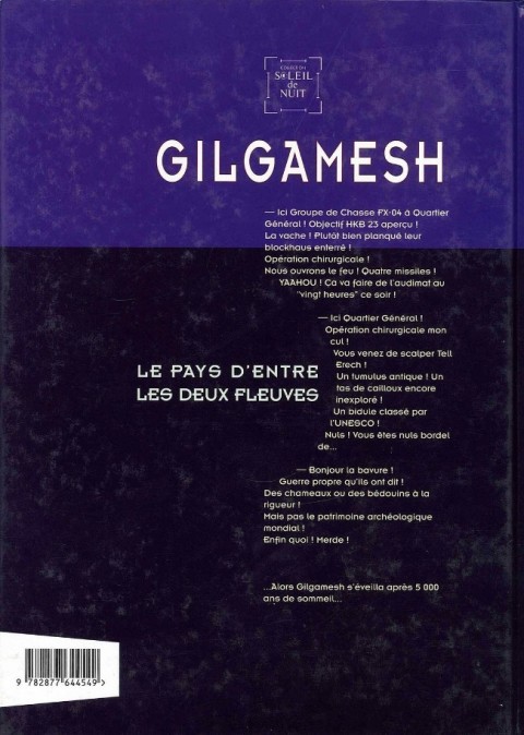 Verso de l'album Gilgamesh Le pays d'entre les deux fleuves