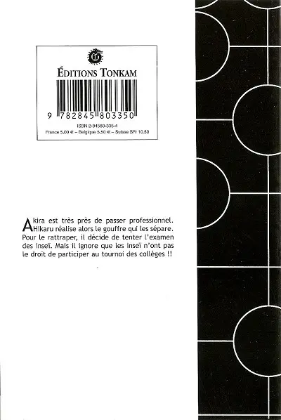 Verso de l'album Hikaru no go Tome 5 La première étape