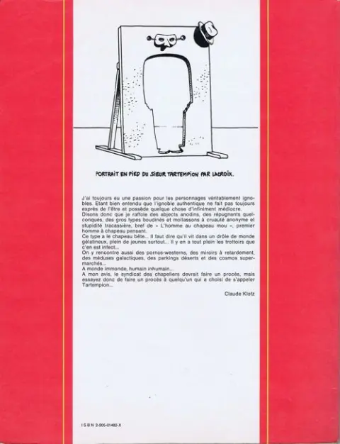 Verso de l'album L'Homme au chapeau mou Tome 1