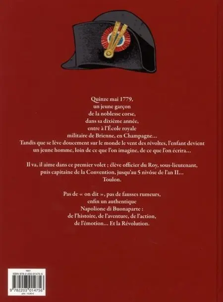 Verso de l'album Jacques Martin présente Napoléon Bonaparte Tome 1