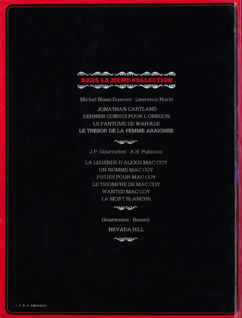 Verso de l'album Jonathan Cartland Tome 4 Le trésor de la femme araignée