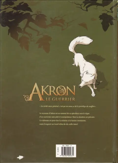 Verso de l'album Akron le guerrier Tome 1 Le Talisman des âmes