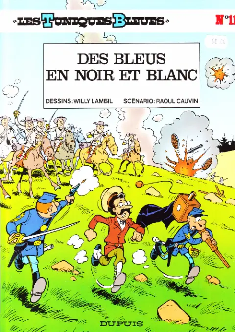 Couverture de l'album Les Tuniques Bleues Tome 11 des bleus en noir et blanc