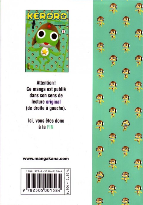 Verso de l'album Sergent Keroro 3