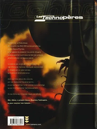 Verso de l'album Les Technopères Tome 6 Les secrets du Techno-Vatican