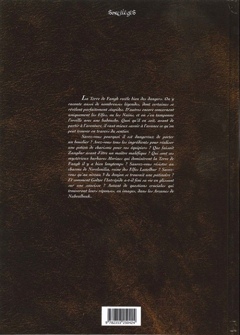 Verso de l'album Les Arcanes de Naheulbeuk Tome 2 Des boudins et des elfes