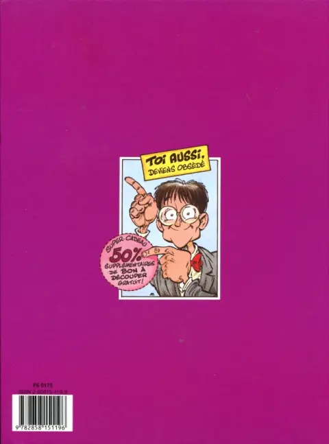 Verso de l'album Athanagor Wurlitzer, obsédé sexuel Tome 3 Mode d'emploi