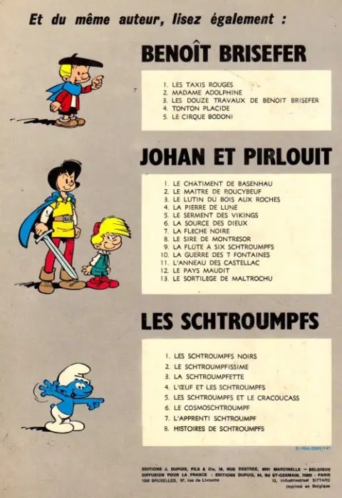 Verso de l'album Benoît Brisefer Tome 1 Les taxis rouges