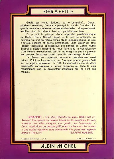 Verso de l'album Gotlib