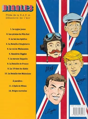 Verso de l'album Biggles Tome 1 Le cygne jaune