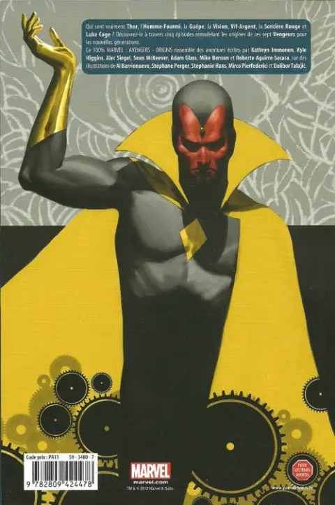 Verso de l'album Avengers Origins
