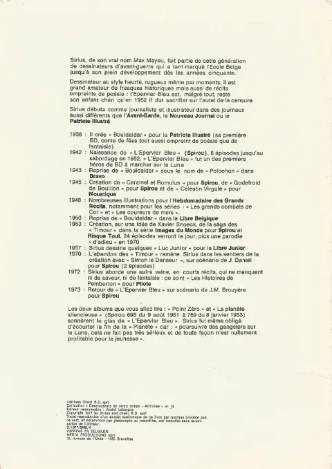Verso de l'album L'Épervier bleu Tome 8 La Planète silencieuse