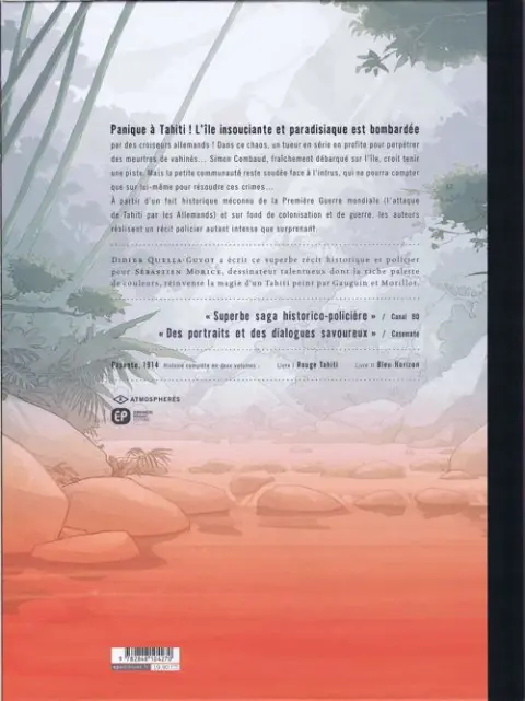 Verso de l'album Papeete, 1914 Tome 2 Bleu Horizon