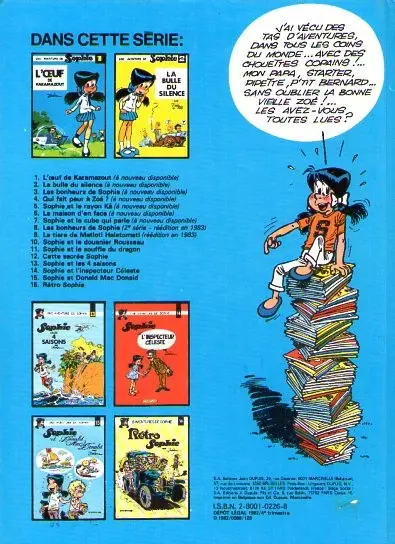 Verso de l'album Sophie Tome 7 Sophie et le cube qui parle